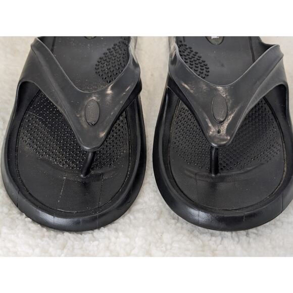 Okabashi Mens Black Rubber Flip Flops XL - Picture 2 of 6